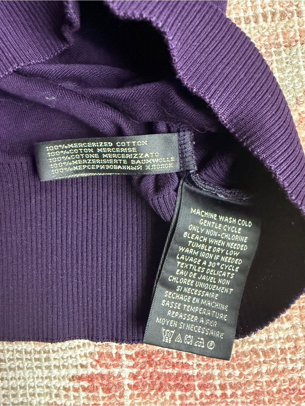 Ralph Lauren black label Purple Crewneck cotton Sweater - Picture 3 of 3